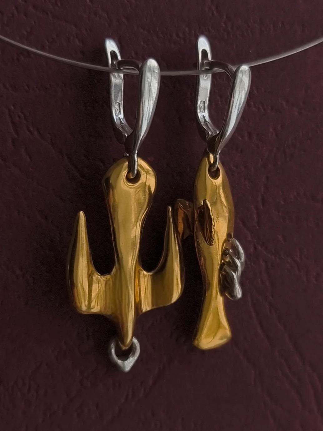 Gold Plated Silver Earrings "Yin&Yang"