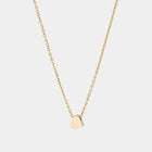A yellow gold necklace with a heart-shaped pendant.