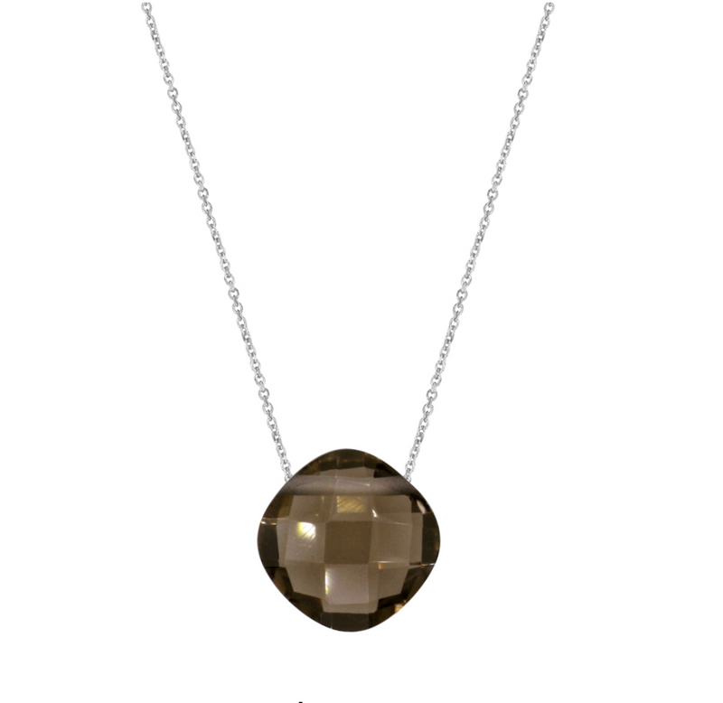 Silver Necklace with Smoky Quartz