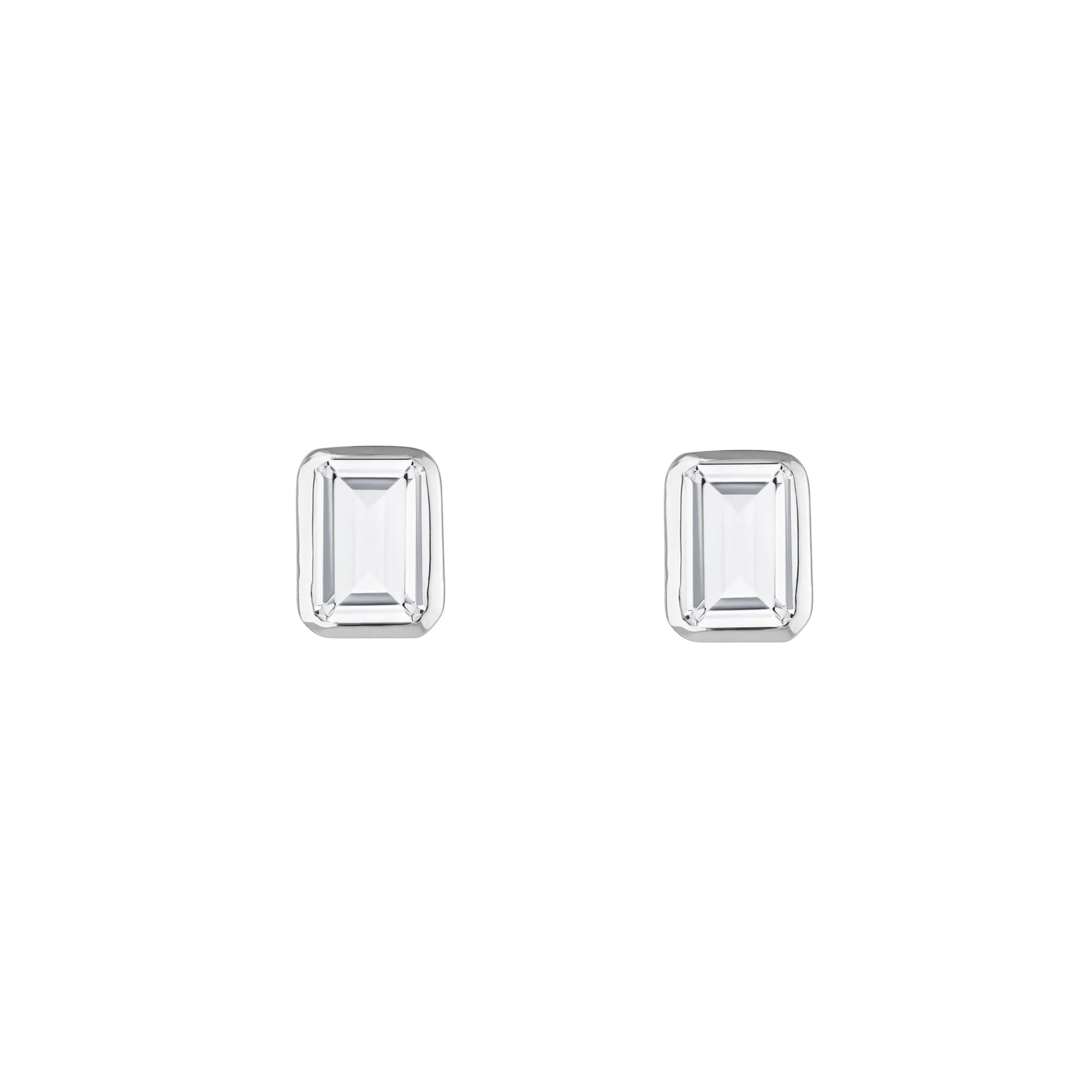 Silver Stud Earrings with Topaz "Daydream"