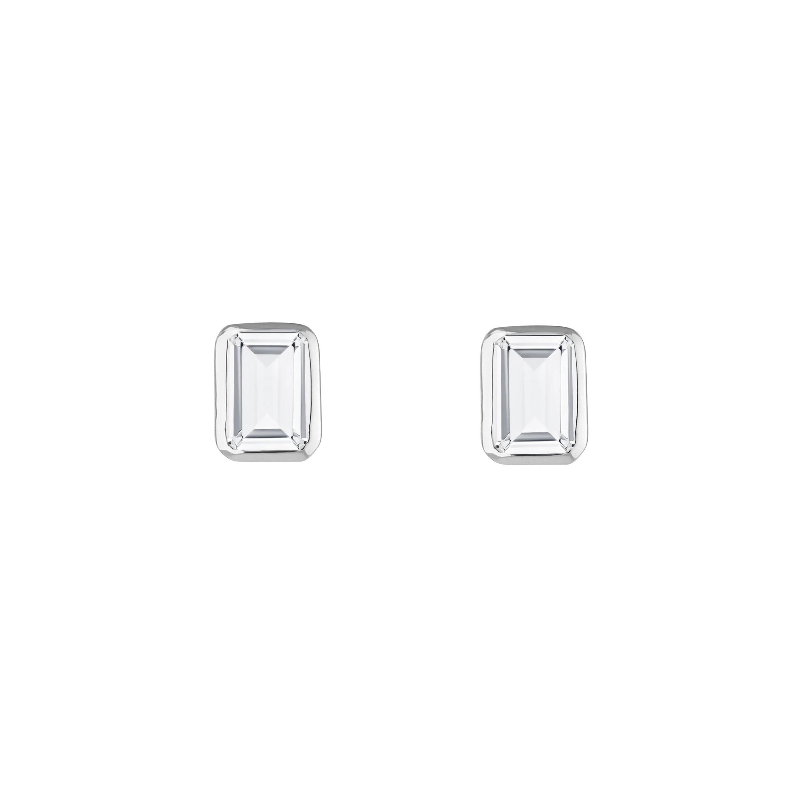 Silver Stud Earrings with Topaz "Daydream"