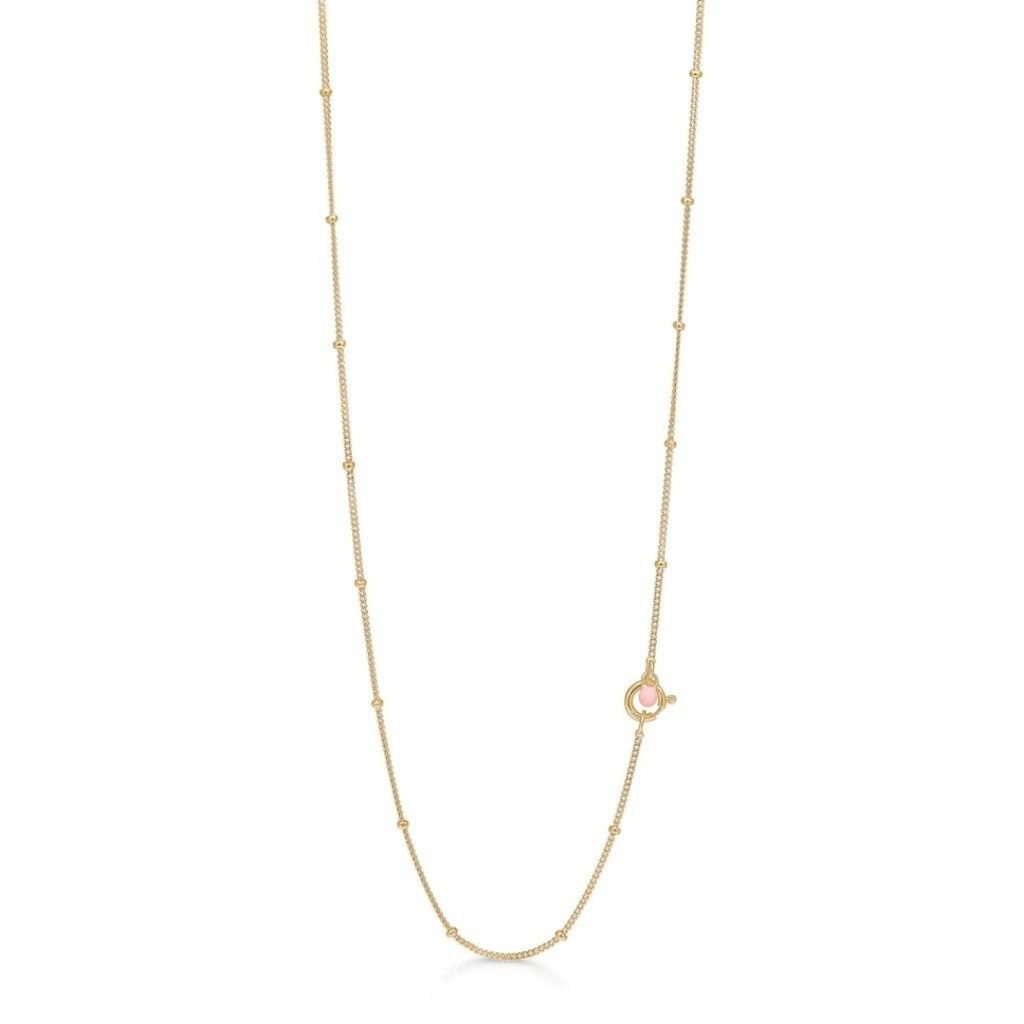 Gold Plated Silver Necklace "Beaded Chain"
