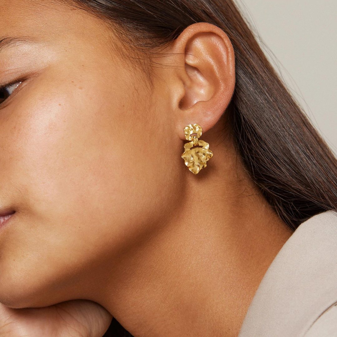Gold Plated Silver Earrings "Windy", (small)