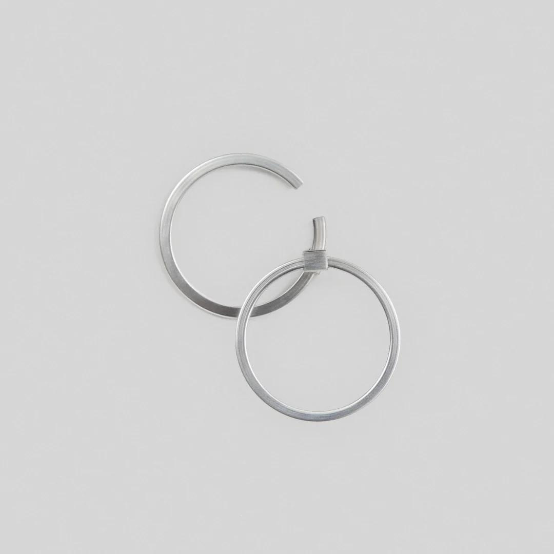 Gold Plated Silver Earring "C Line"