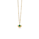 Gold Plated Silver Necklace "Soleil Petrol Green"
