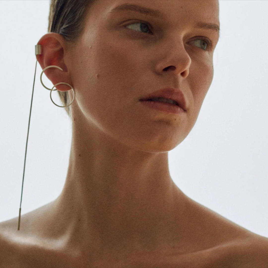 Silver Ear Cuff/ Earring Closure "C Line"