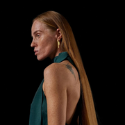 Gold Plated Silver Earrings "Fore Double Sided"