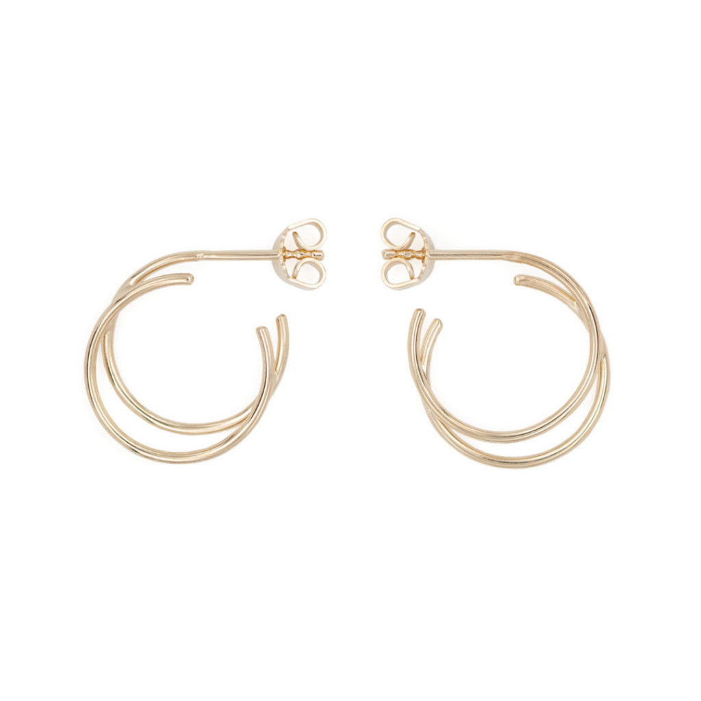 Gold Plated Silver Parallel Hoops