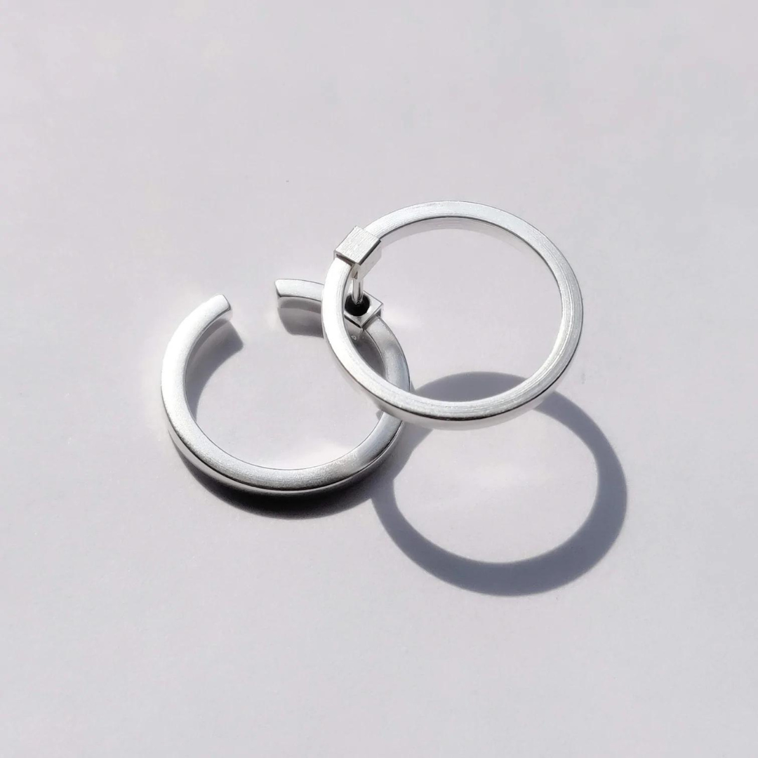 Gold Plated Silver Earring "C Line"