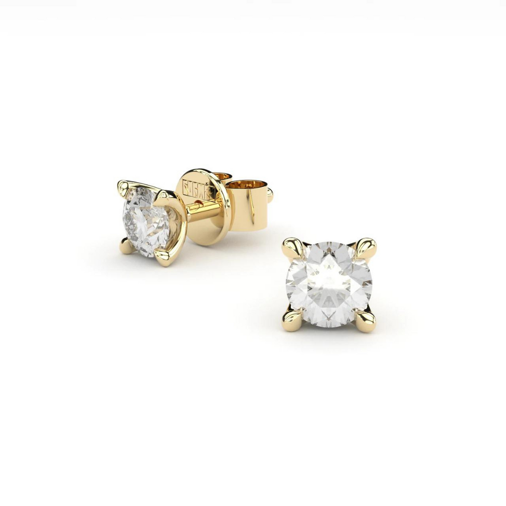 Yellow Gold Earrings "Duo" (0,22 ct)