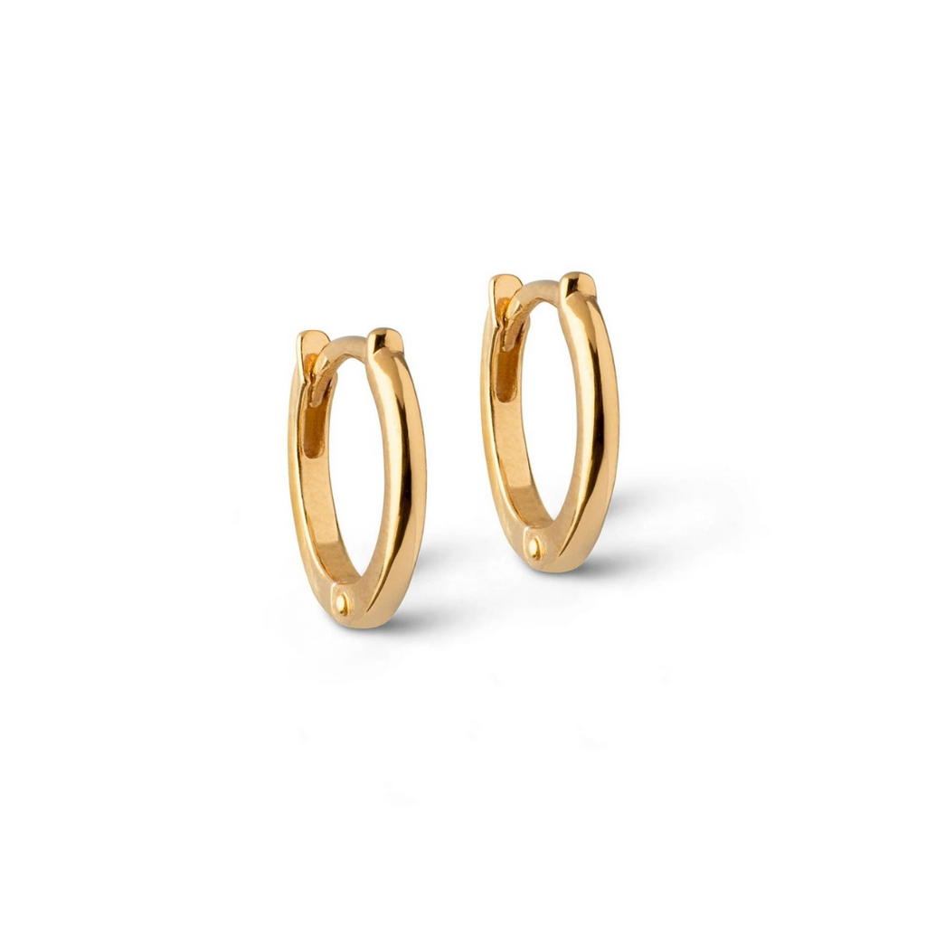 Gold Plated Silver Hoop Earrings "Classic” 8 mm