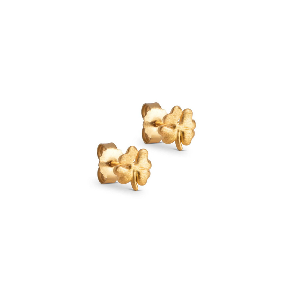 18K Gold Plated Silver Studs "Organic Clover"