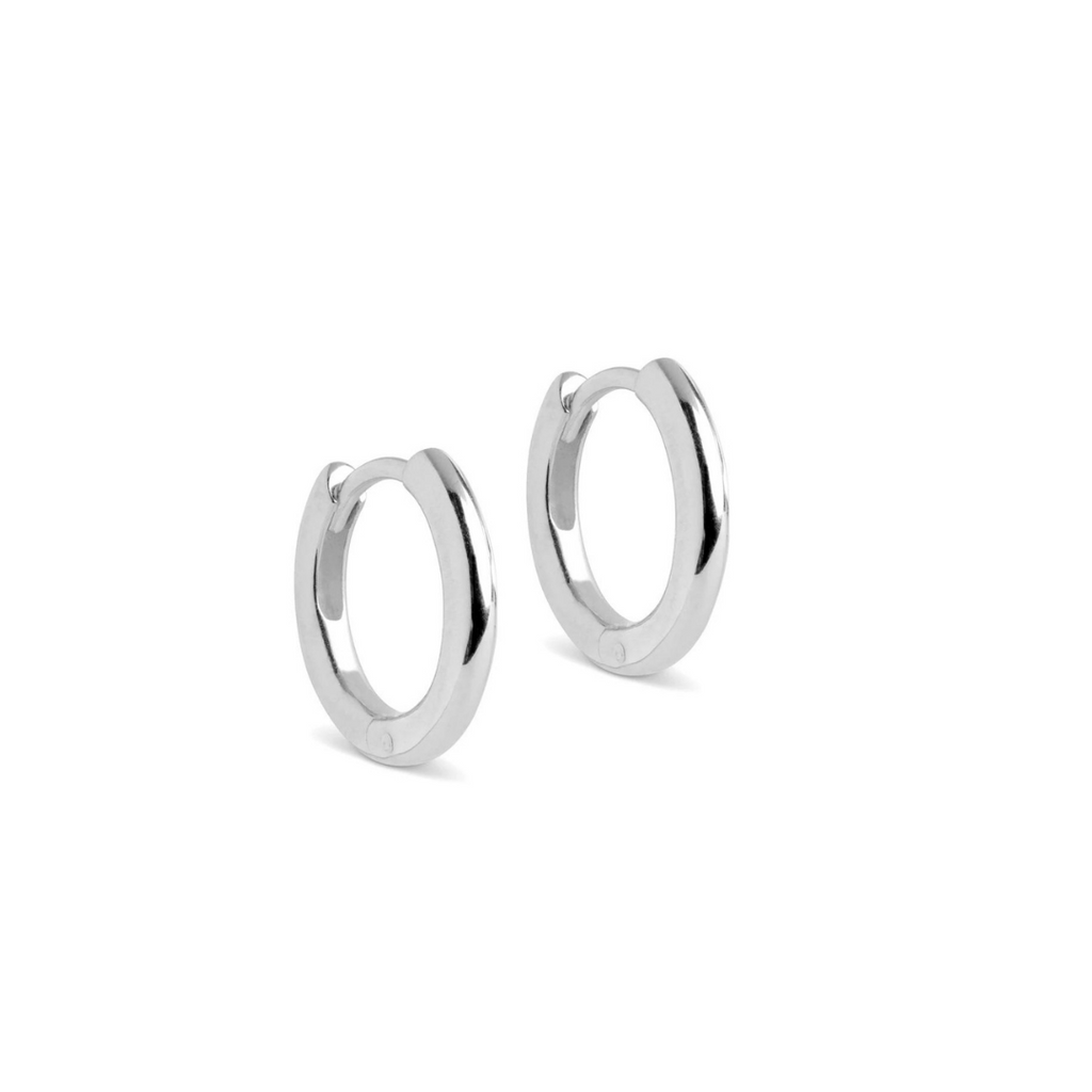 Silver Hoop Earrings "Chunky Classic” 10 mm