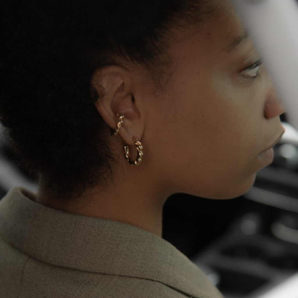 Gold Plated Silver Blobby Earcuff