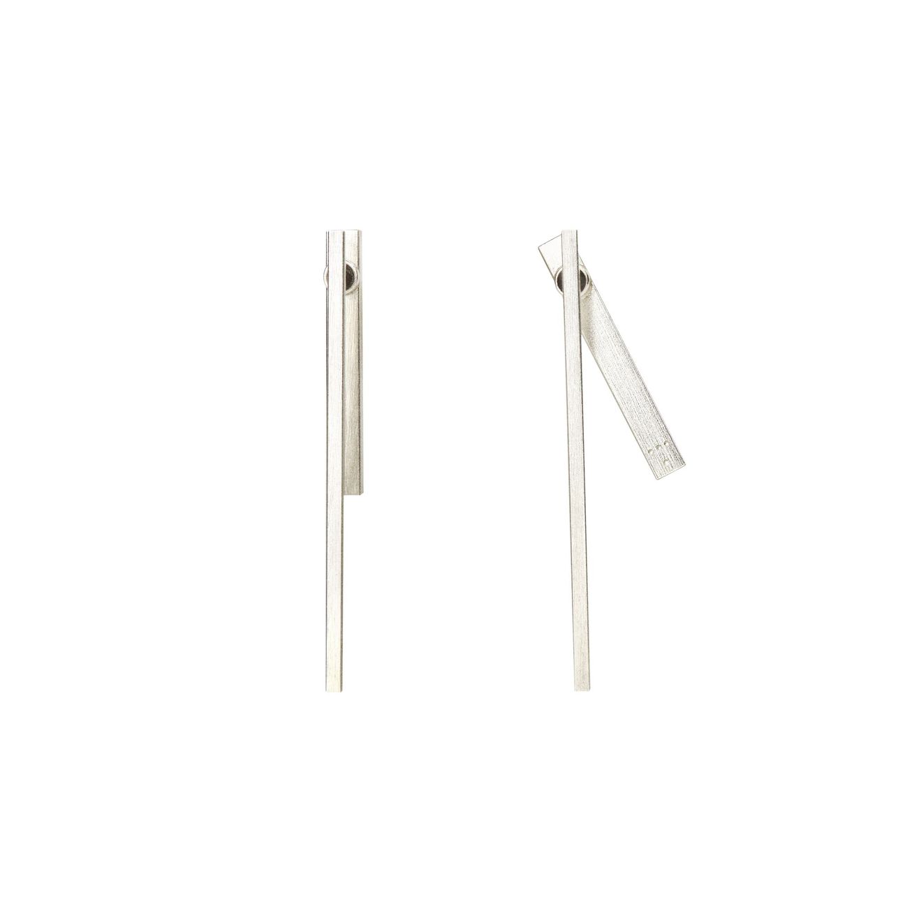 Gold Plated Silver Earrings "Fore Double Sided"