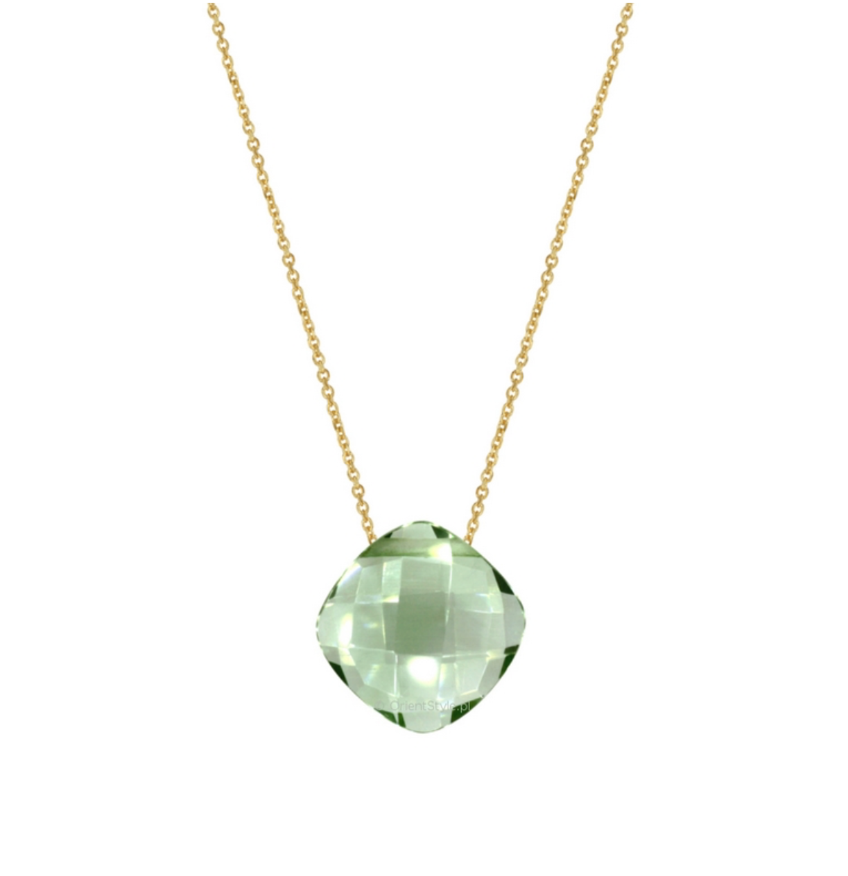 Yellow Gold Necklace with Prasiolite