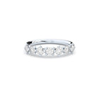 Unique half eternity band handcrafted in white gold. Set with the finest quality laboratory made diamonds.
