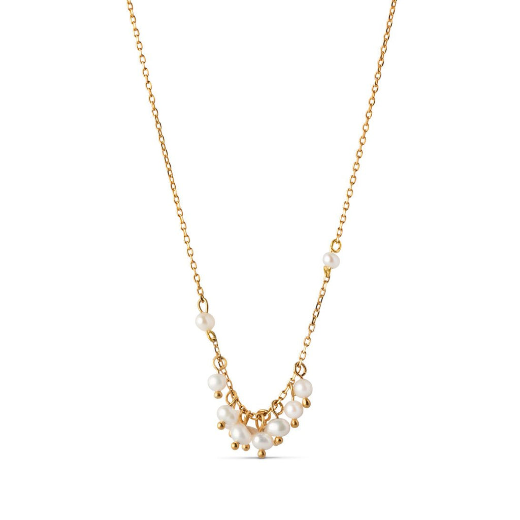 Gold Plated Silver Necklace "Ophelia" with Pearls
