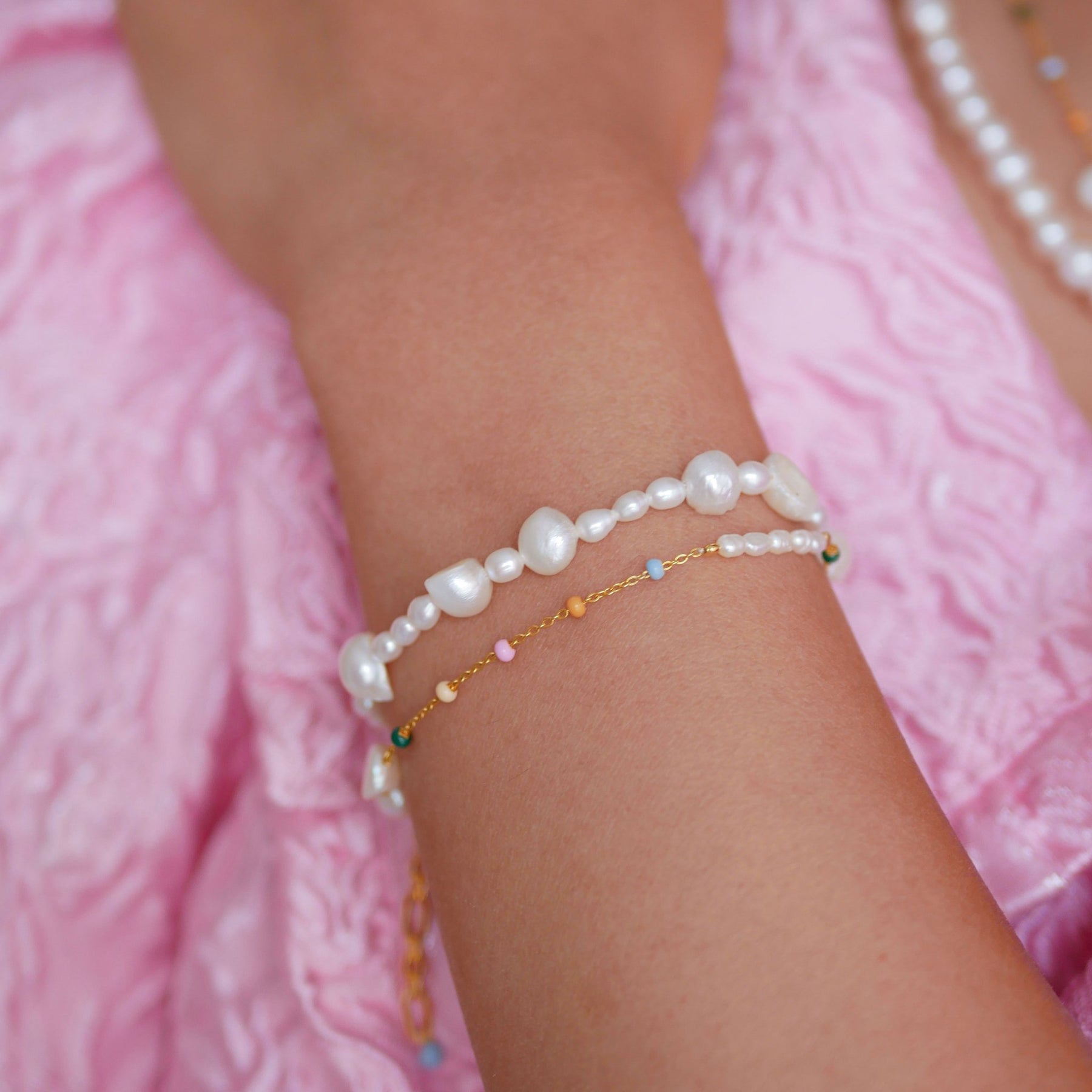 Gold Plated Silver Bracelet "Pearlie"