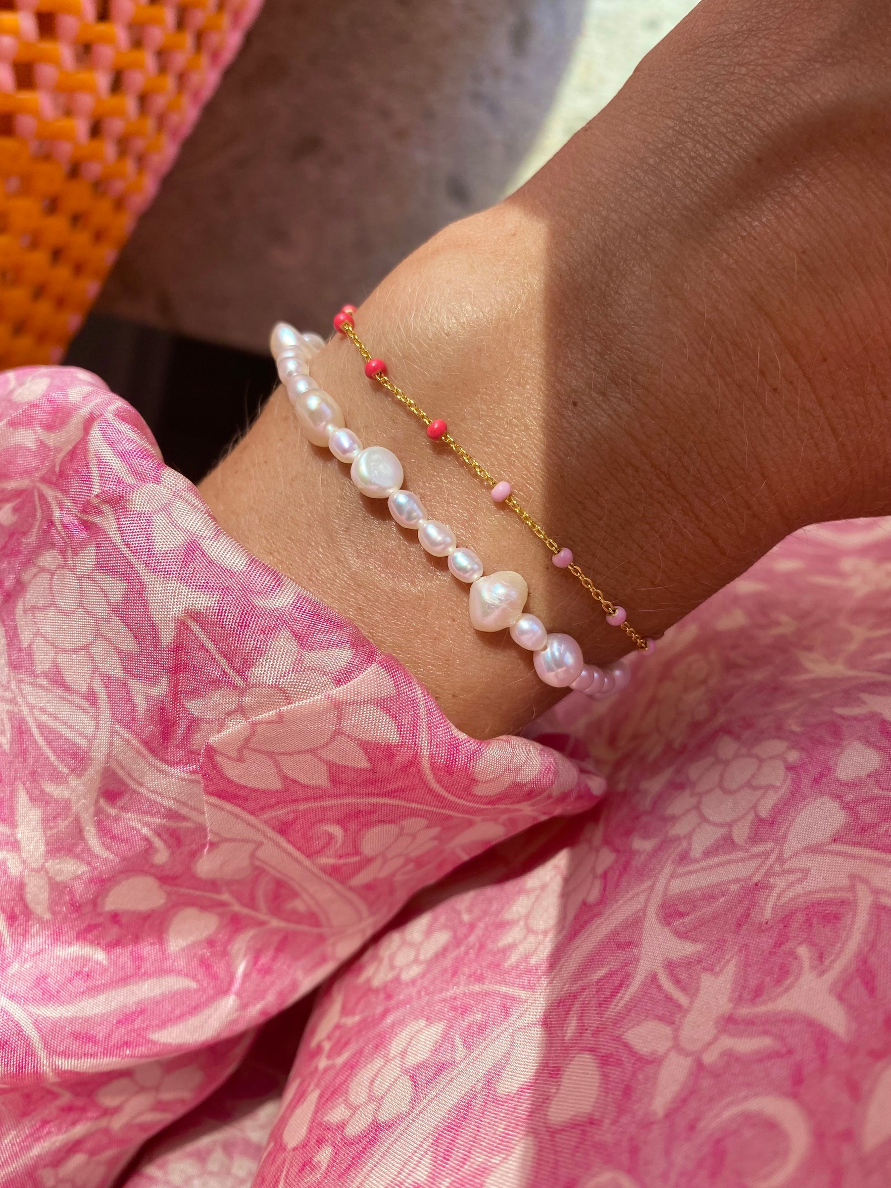 Gold Plated Silver Bracelet "Pearlie"