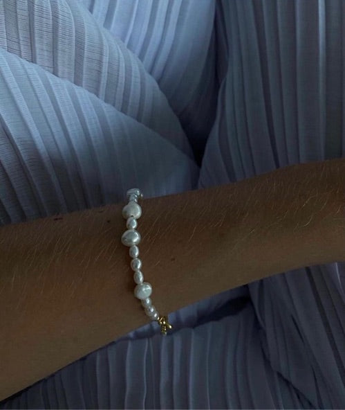 Gold Plated Silver Bracelet "Pearlie"