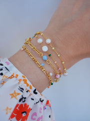 Gold Plated Silver Bracelet with Pearls "Lola Perlita"