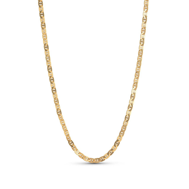 A gold-plated silver necklace with a simple and stylish chain design, displayed on a plain background.