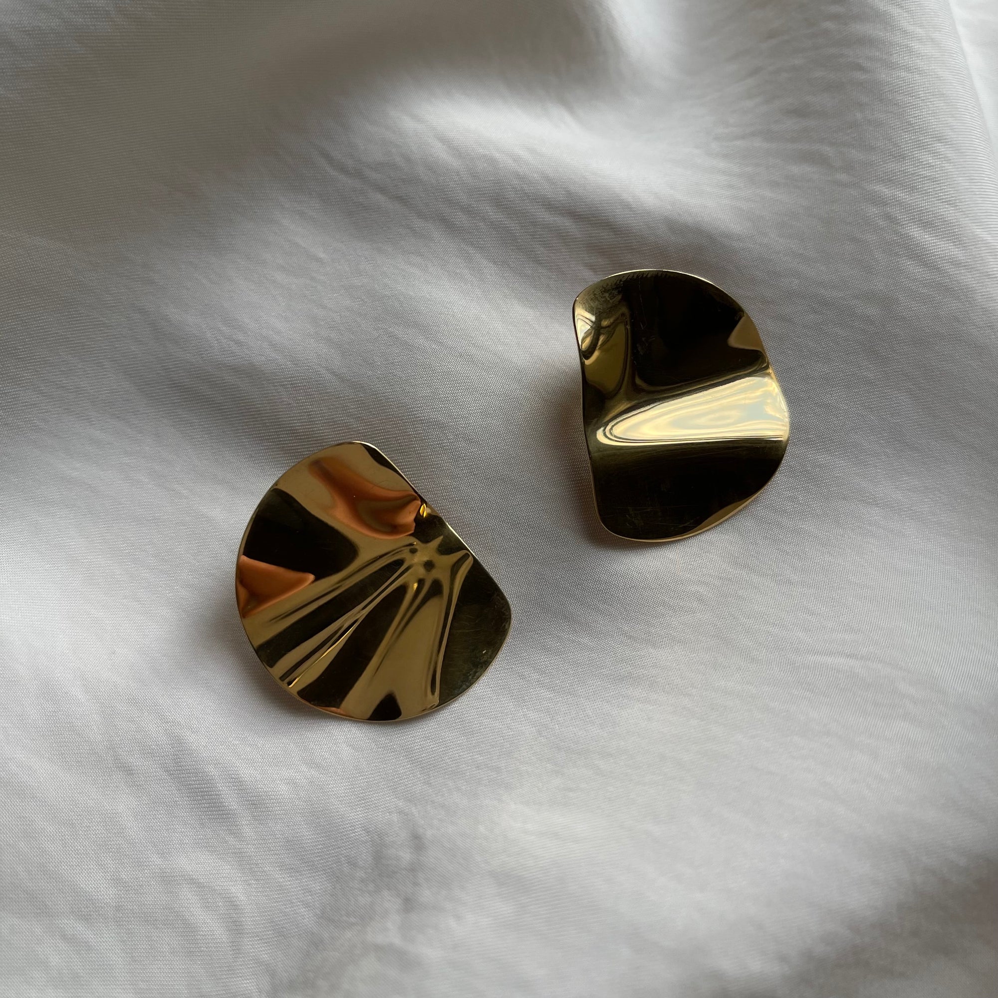 Gold Plated Silver Earrings "Pool"