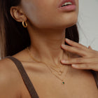 Gold Plated Silver Necklace "Soleil Petrol Green"