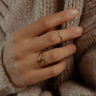 Yellow Gold Ring with Blue Sapphires "Minus"