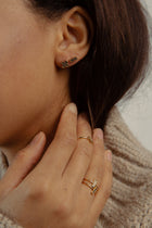 Yellow Gold Ring with Blue Sapphires "Minus"