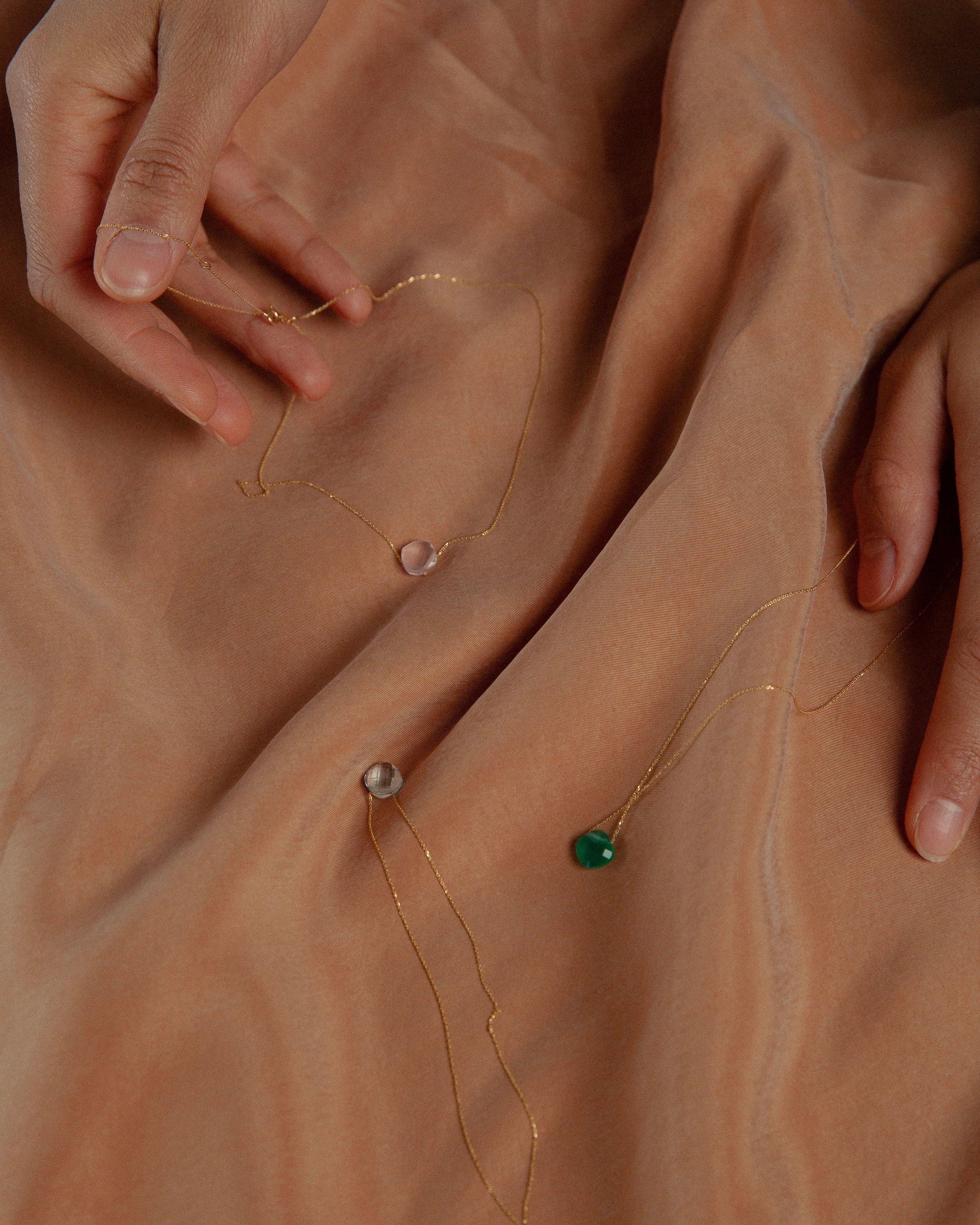 Silver Necklace with Prasiolite