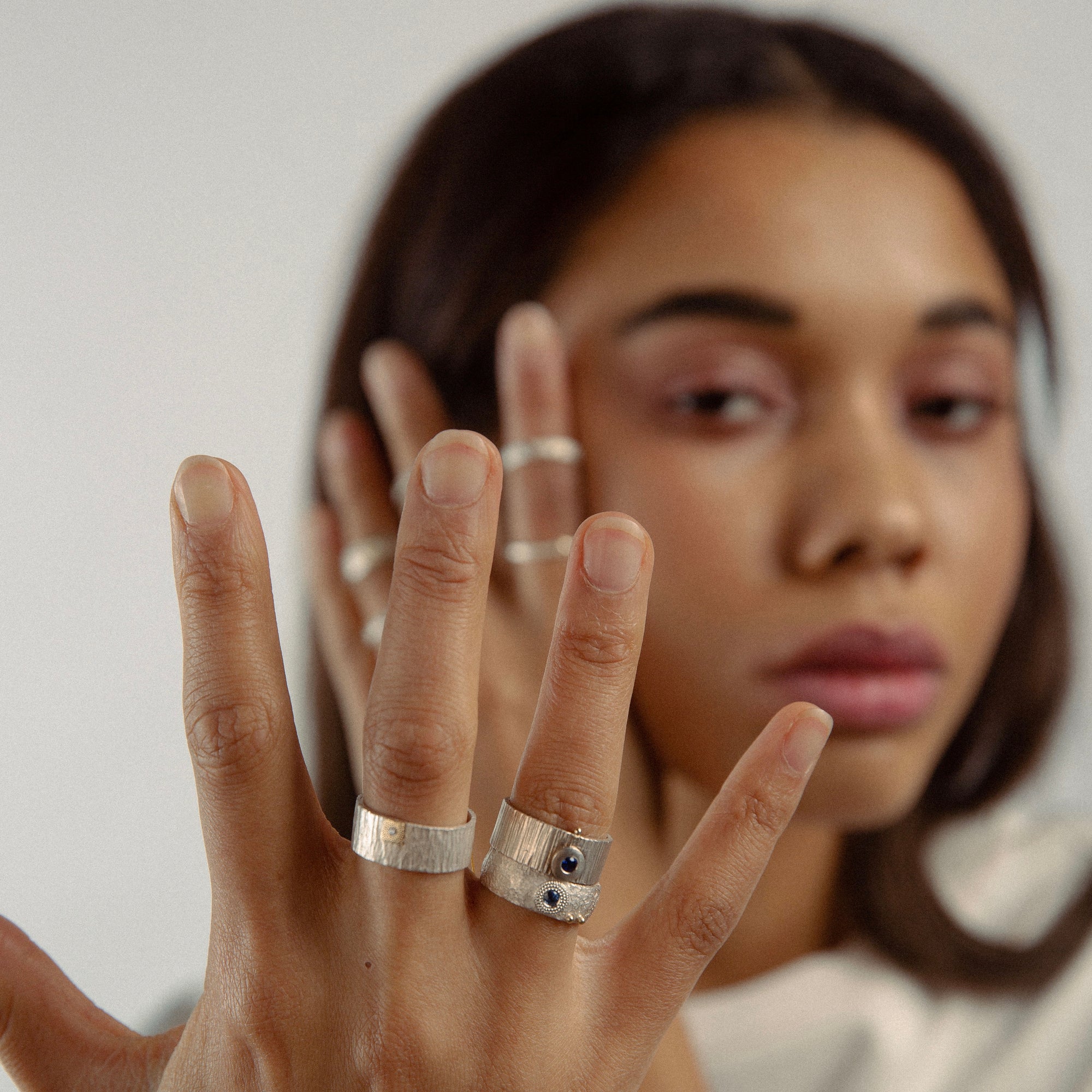 Silver Ring with Green Sapphire