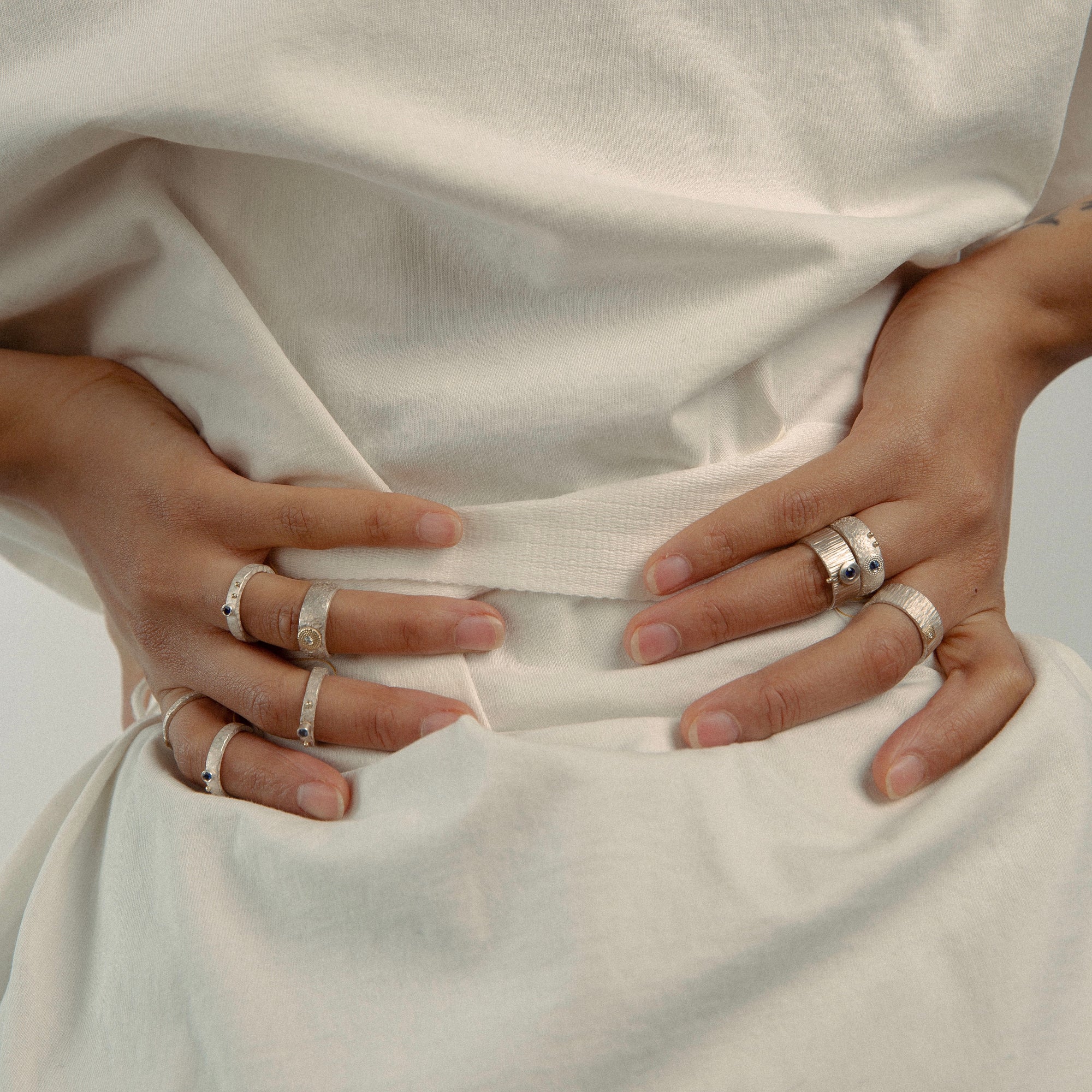Silver Ring with Green Sapphire