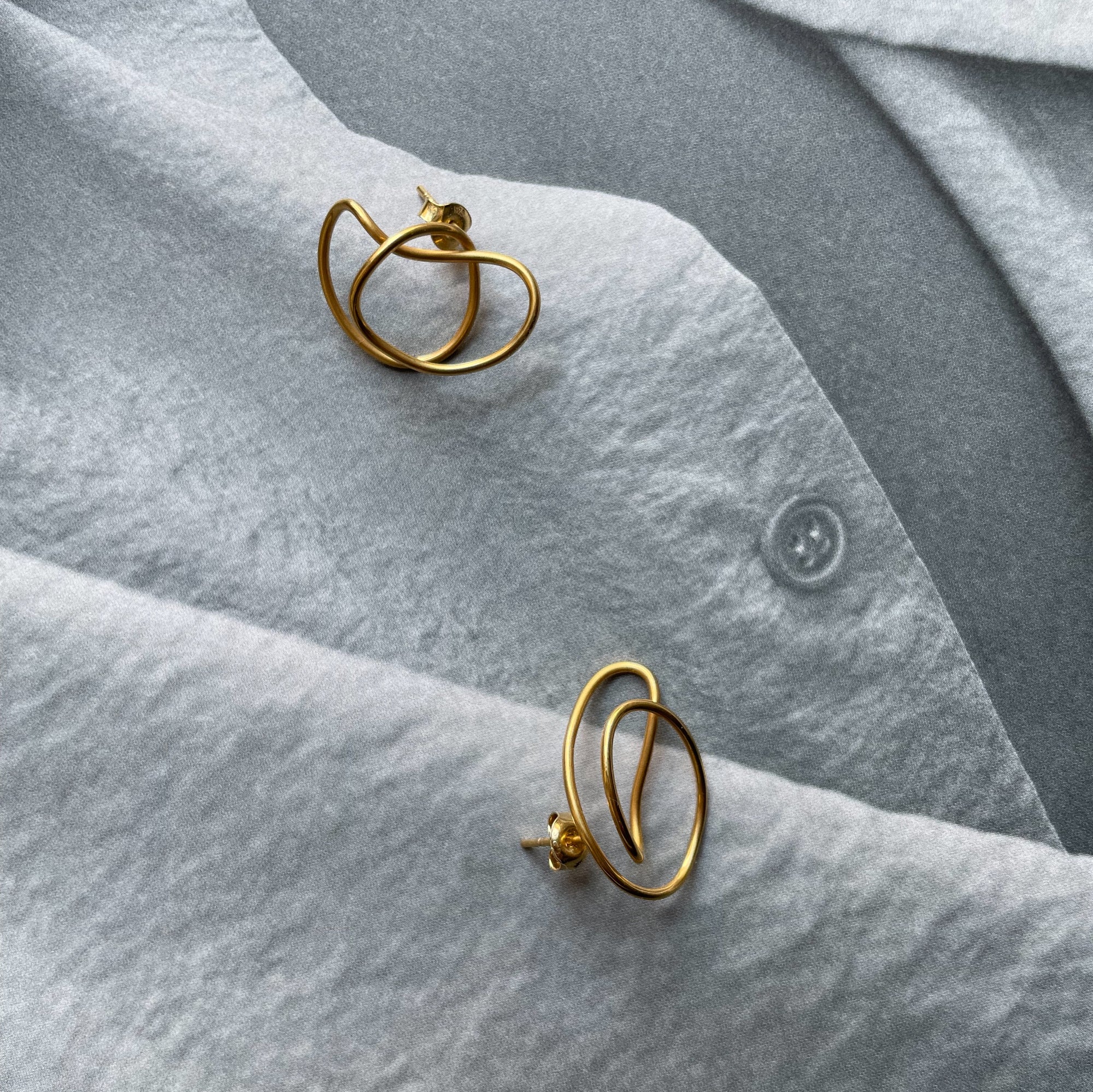 Gold Plated Silver Earrings "Flowers"