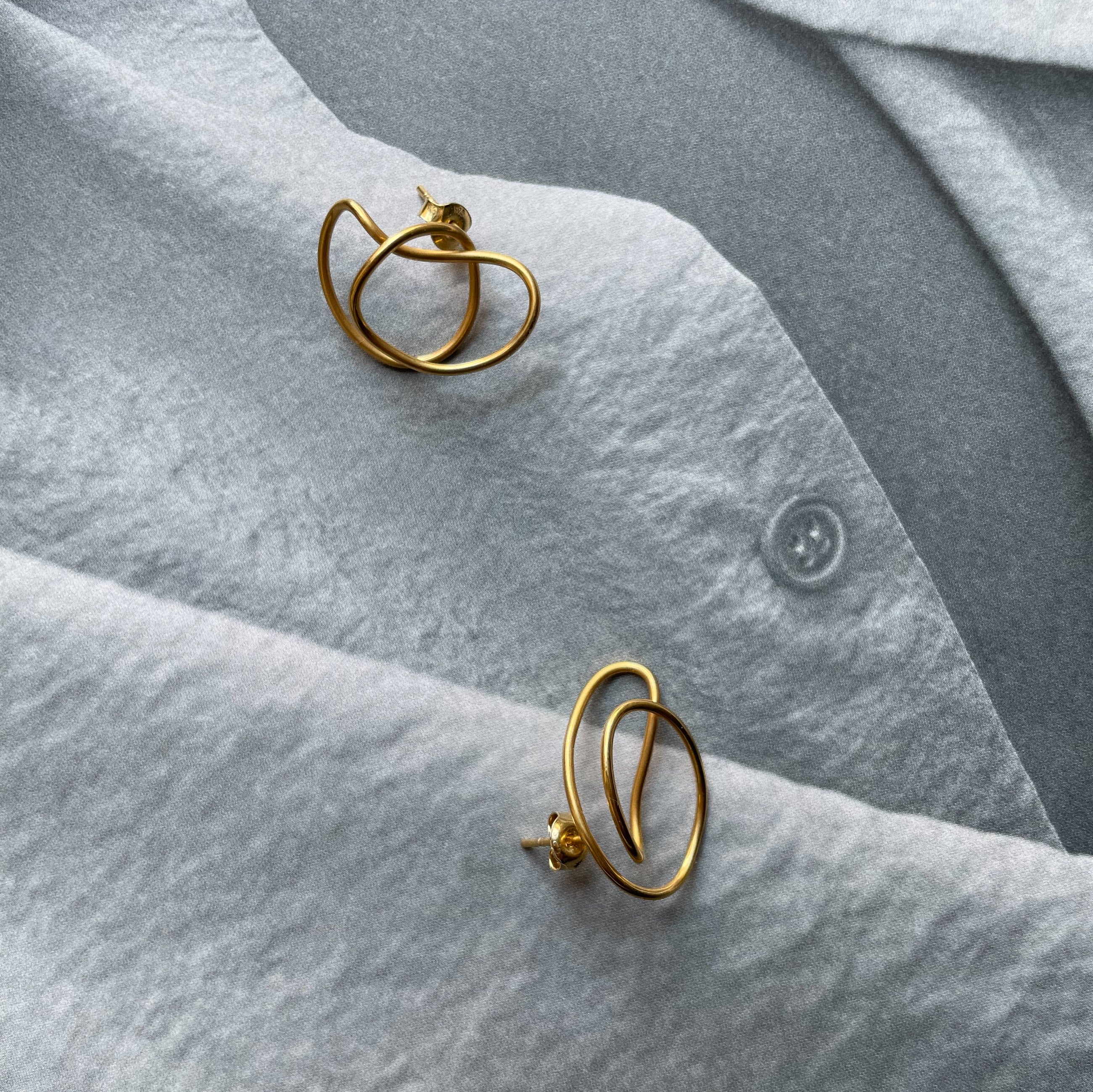 Gold Plated Silver Earrings "Flowers"