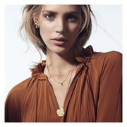 Gold Plated Silver Necklace "Soleil Petrol Green"