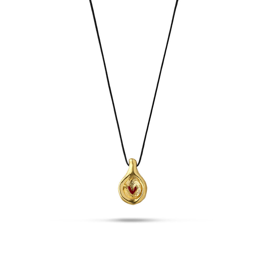 Gold Plated Silver Pendant With Heart