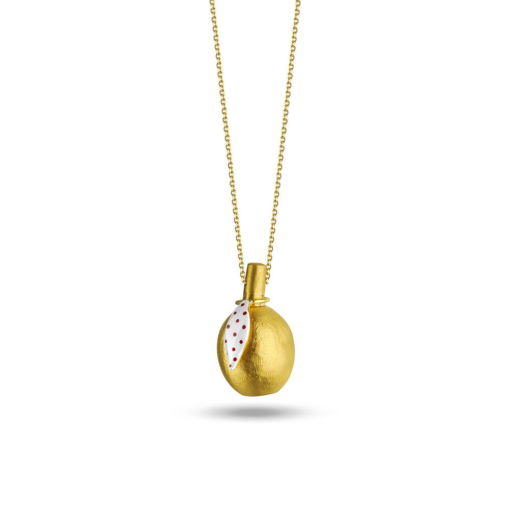Silver Gold Plated Necklace "Harvest" with Enamel