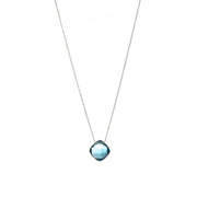 Silver Necklace London Blue Topaz