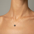 Yellow Gold Necklace with London Blue Topaz