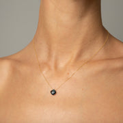 Yellow Gold Necklace with London Blue Topaz