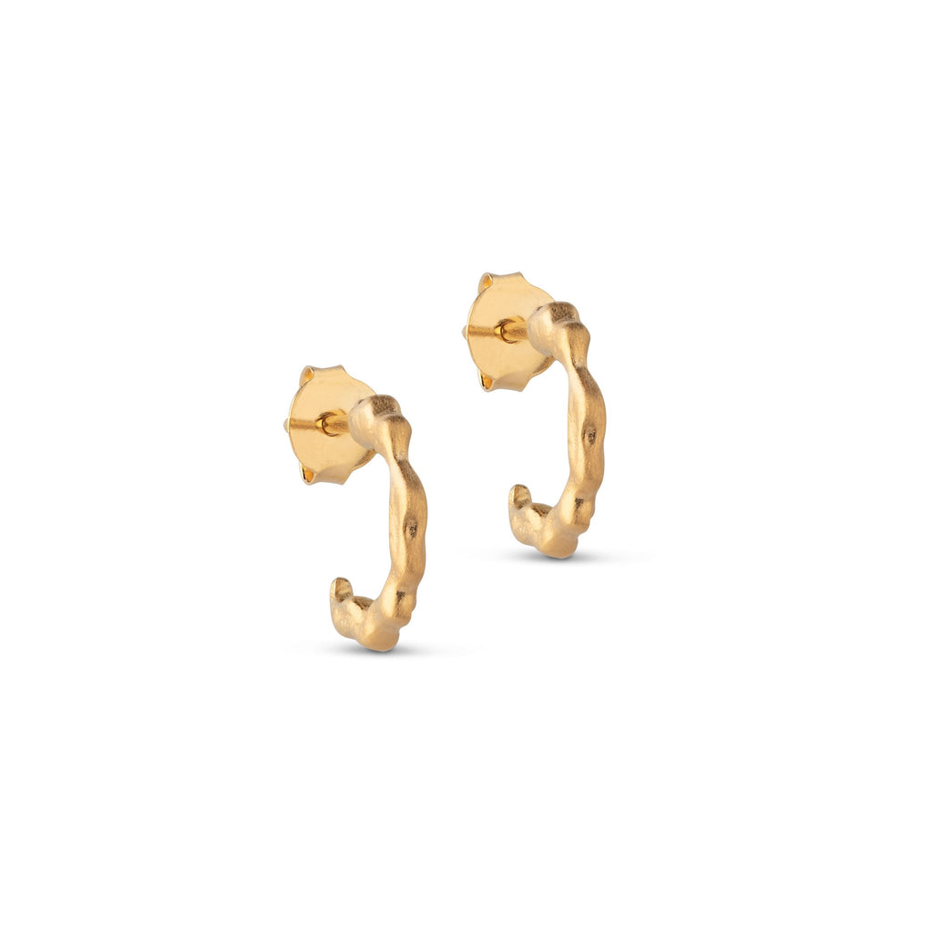 18K Gold Plated Silver Hoop Earrings "Mini Leone"