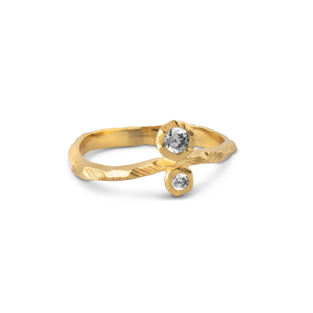 Auksuoto sidabro žiedas „Kamma“