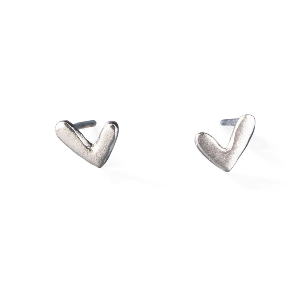 Silver Stud Earrings "Hearts"