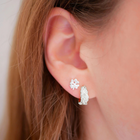 Silver Stud Earrings "Organic Clover"