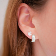 Silver Stud Earrings "Organic Clover"