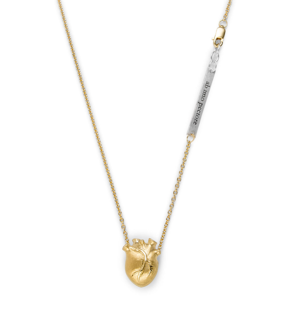 Gold Medium Anatomic Heart Necklace
