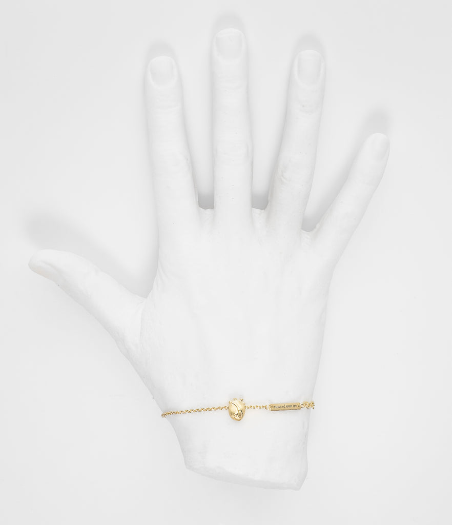 Small Gold Anatomic Heart Bracelet