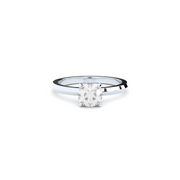 Exclusive engagement ring handcrafted in solid white gold. Set with the finest quality 1.30 ct laboratory-made diamond.